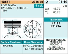 Поршень двигателя TEIKIN 43173A 0.50 (4шт/упак)