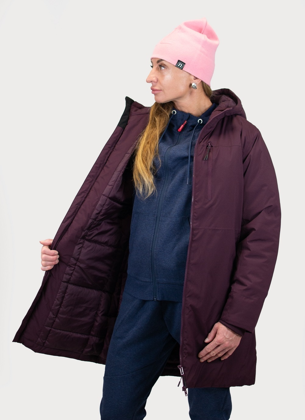 Женская теплая парка Noname Wass Padded Parka WOS dark rasberry - 4