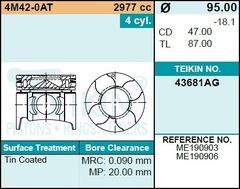 Поршень двигателя TEIKIN 43681AG STD (4шт/упак)