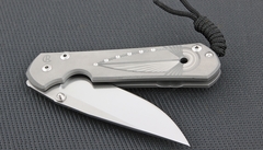 Фото Нож складной Chris Reeve Large Sebenza 21 Unique Graphics In Reverse Silver Contrast, сталь CPM-S35VN, рукоять титан