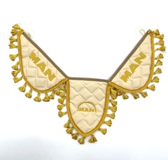 Вымпел тройной Man (экокожа, бежевый с золотой вышивкой)