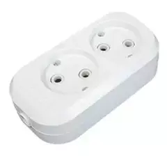 Колодка 2 гнезда без заземления 10А 220В 2200Вт Белая UNIVersal E202