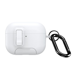 Усиленный чехол белого цвета с замком и подставкой для наушников AirPods Pro 3, серия PECQ Series от Dux Ducis