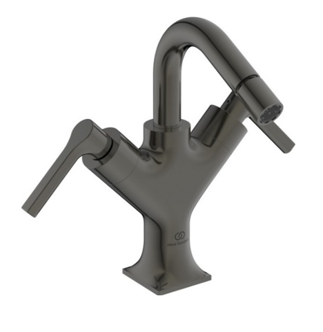 Ideal Standard Joy Neo BD441A5 Двурукоятковый смеситель для биде под 1 отверстие, с донным клапаном, 5 л/мин Magnetic Grey / Магнит