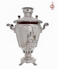 Самовар на дровах Гранный конус 6л никель