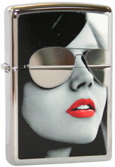 Фото Зажигалка ZIPPO Sunglasses High Polish Chrome, латунь с ник.-хром. покрыт., серебр., глянц., 36х56х12 мм