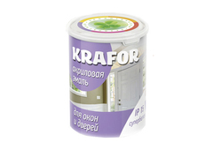 ЭМАЛЬ АКРИЛОВАЯ  ДЛЯ ОКОН И ДВЕРЕЙ СУПЕРБЕЛАЯ 1 КГ (4) "KRAFOR"---