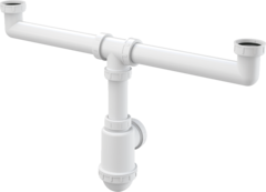 Alcaplast A448-DN50/40 Сифон для сдвоенной мойки с накидными гайками 6/4