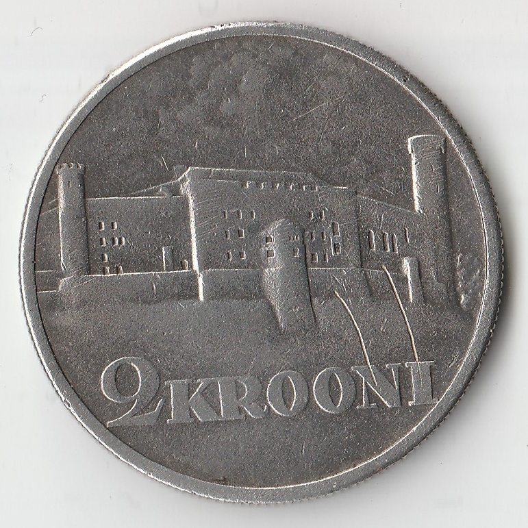 1930 год Эстония 2 кроны, Ag-500, 12,0 гр.