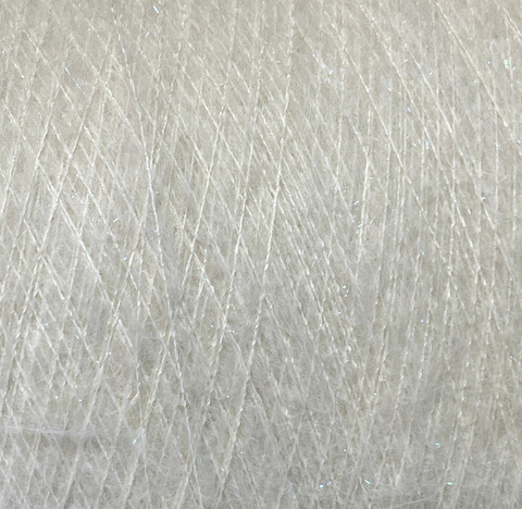 Filcom, Etereo,850м. 60% Супер кидмохер, 25% Шелк, 12% Беби альпака, 3% Меринос, Молочный+люрекс(569), 39781