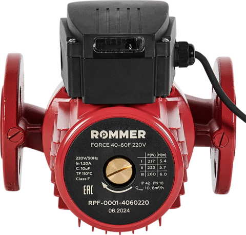 Циркуляционный насос фланцевый ROMMER RPF трехскоростной 40-60F 220V RPF-0001-4060220