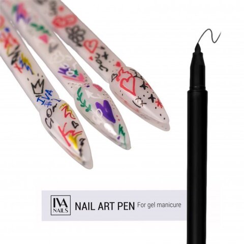 Iva Nails Акриловый фломастер Black №12