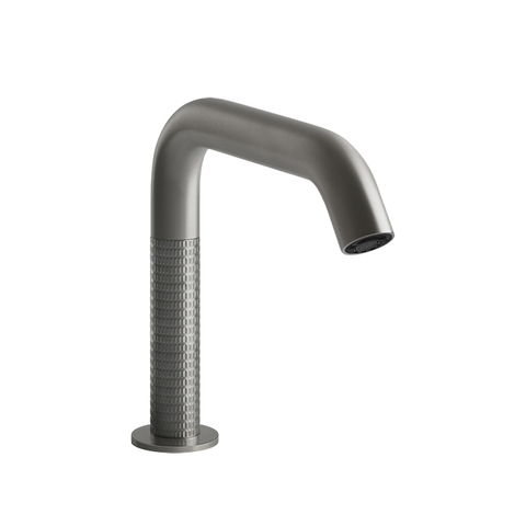 Gessi 316 Meccanica 54281#239 Смеситель для раковины, электронный, с кран-фильтром для регулировки температ и напора воды, выс излива 150 мм, цвет Steel Brushed