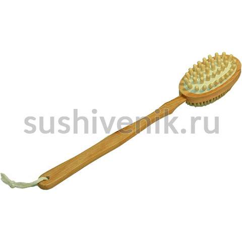 Щетка двойная с натуральной щетиной и массажером - 10