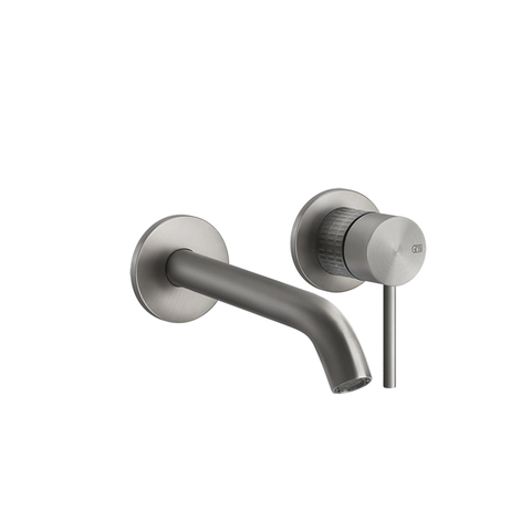 Gessi 316 54283#239 Встраиваемый смеситель для раковины с изливом 146-116мм (внешняя часть), цвет: steel brushed