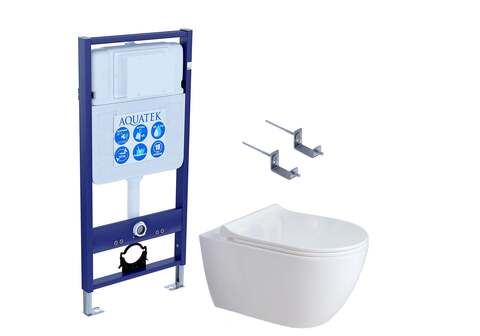 Aquatek SET Aquatek ПОЛАРИС SET Aquatek ПОЛАРИС (рама Aquatek Standard INS-0000012+унитаз ПОЛАРИС AQ0700-01 с тонким сиденьем soft-close+ крепеж KKI-0000002)
