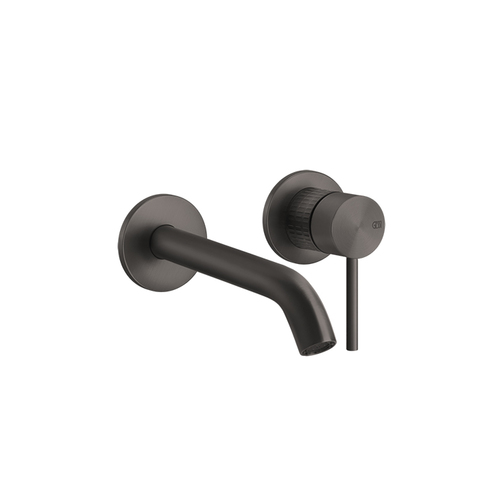 Gessi 316 54283#707 Встраиваемый смеситель для раковины с изливом 146-116мм (внешняя часть), цвет: brushed black metal pvd