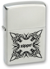Фото Зажигалка ZIPPO Tattoo Design Satin Chrome, латунь с ник.-хром. покрыт., серебр., матовая, 36х56х12мм