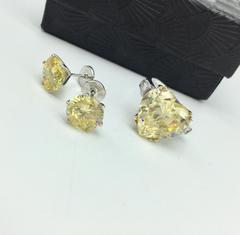 4892- Кольцо из серебра с желтым цирконом в огранке сердце