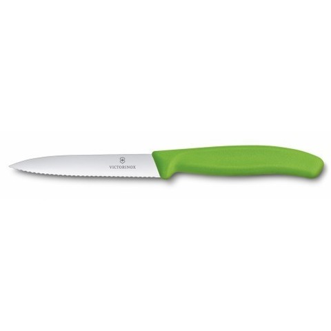 Нож Victorinox с волнистым лезвием, зелёный (6.7736.L4)
