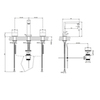 Gessi Rettangolo T 20402#299 Смеситель для раковины на 3 отверстия, с донным клапаном, излив 144мм, цвет: черный