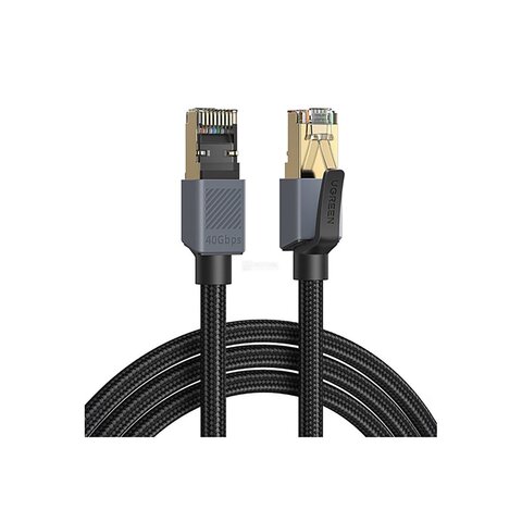 Кабель сетевой UGREEN NW343 (85370) Cat8 F/FTP Ethernet Cable,  2м,  черно-серый