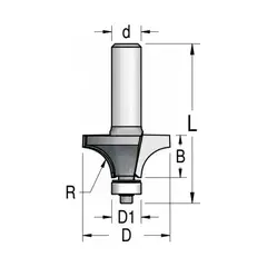 Фреза радиусная с подшипником Dimar 31.8x9.5x8 R9.5 WPW RW10005