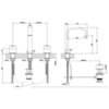 Gessi Rettangolo T 20426#031 Смеситель для раковины на 3 отверстия, с донным клапаном, излив 166мм, цвет: хром