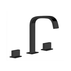 Gessi Rettangolo T 20426#299 Смеситель для раковины на 3 отверстия, с донным клапаном, излив 166мм, цвет: черный фото