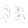 Lemark LM0427C Встраиваемый смеситель для ванны и душа, на два выхода, без аксессуаров, латунь/хром