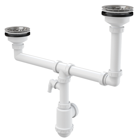 Alcaplast A454P Сифон для сдвоенной мойки