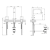 Gessi Rettangolo T 20426#299 Смеситель для раковины на 3 отверстия, с донным клапаном, излив 166мм, цвет: черный