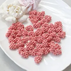 Подвеска Сердце плетёная из бисера, 17*15 мм, розовый, РК071