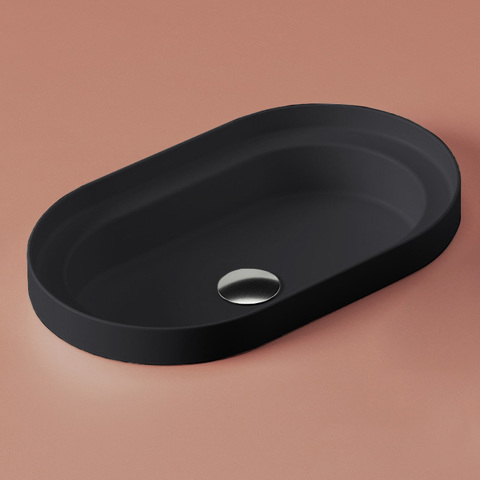 ArtCeram Fuori Scala TFL033 17 00 Раковина встраиваемая, 58.3x36.3, цвет: чёрный