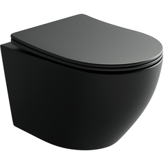Ceramica Nova Uno CN11001MB Подвесной унитаз c ультра тонким сидением и крышкой с функцией плавного закрытия, цвет: чёрный фото