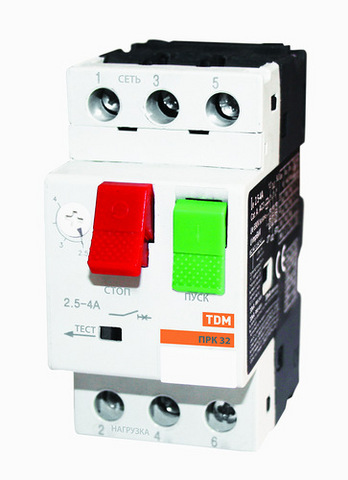 Пускатель ПРК32-1 In=1A Ir=0,63-1A Ue 660В TDM