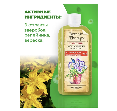 Botanic Therapy Шампунь для жирных волос Восстановление 285 г. MODUM — фото 2