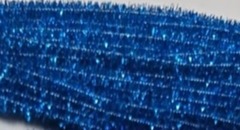 Проволока шенил/синель люрекс для рукоделия 30 см, тёмно-голубой