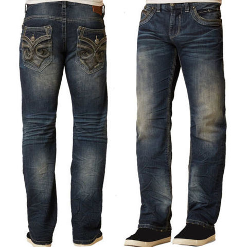 Affliction | Джинсы мужские Blake Fleur Frisco 110RS203 перед и сзади