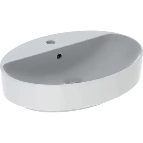 Geberit VariForm 500.772.01.2 Раковина с установкой на столешницу овальной формы, 60х45 см, с отв. под смеситель, с отв. перелива
