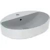 Geberit VariForm 500.772.01.2 Раковина с установкой на столешницу овальной формы, 60х45 см, с отв. под смеситель, с отв. перелива