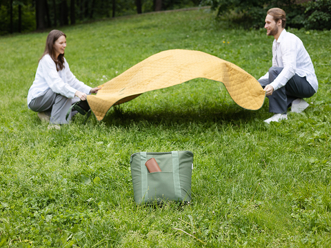 Плед для пикника и отдыха на пляже Smart Picnic, горчичный
