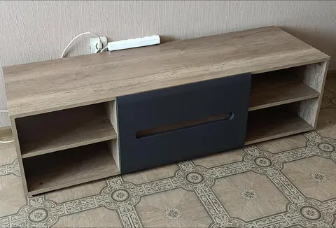 Тумба Наоми с навесной полкой дуб каньон / графит