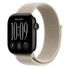 Умные часы Apple Watch Series 12 GPS, 42mm, Black Aluminum Case with Limestone Sport Loop