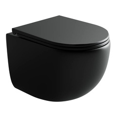 Ceramica Nova UP CN4007MB Подвесной унитаз c ультра тонким сидением и крышкой с функцией плавного закрытия, цвет: чёрный матовый фото
