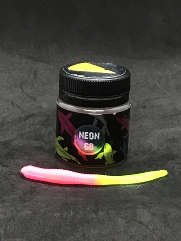 NEON 68 FW Червь розовый-лайм  8,3 см (8 шт)  сыр продажа от 2 шт.