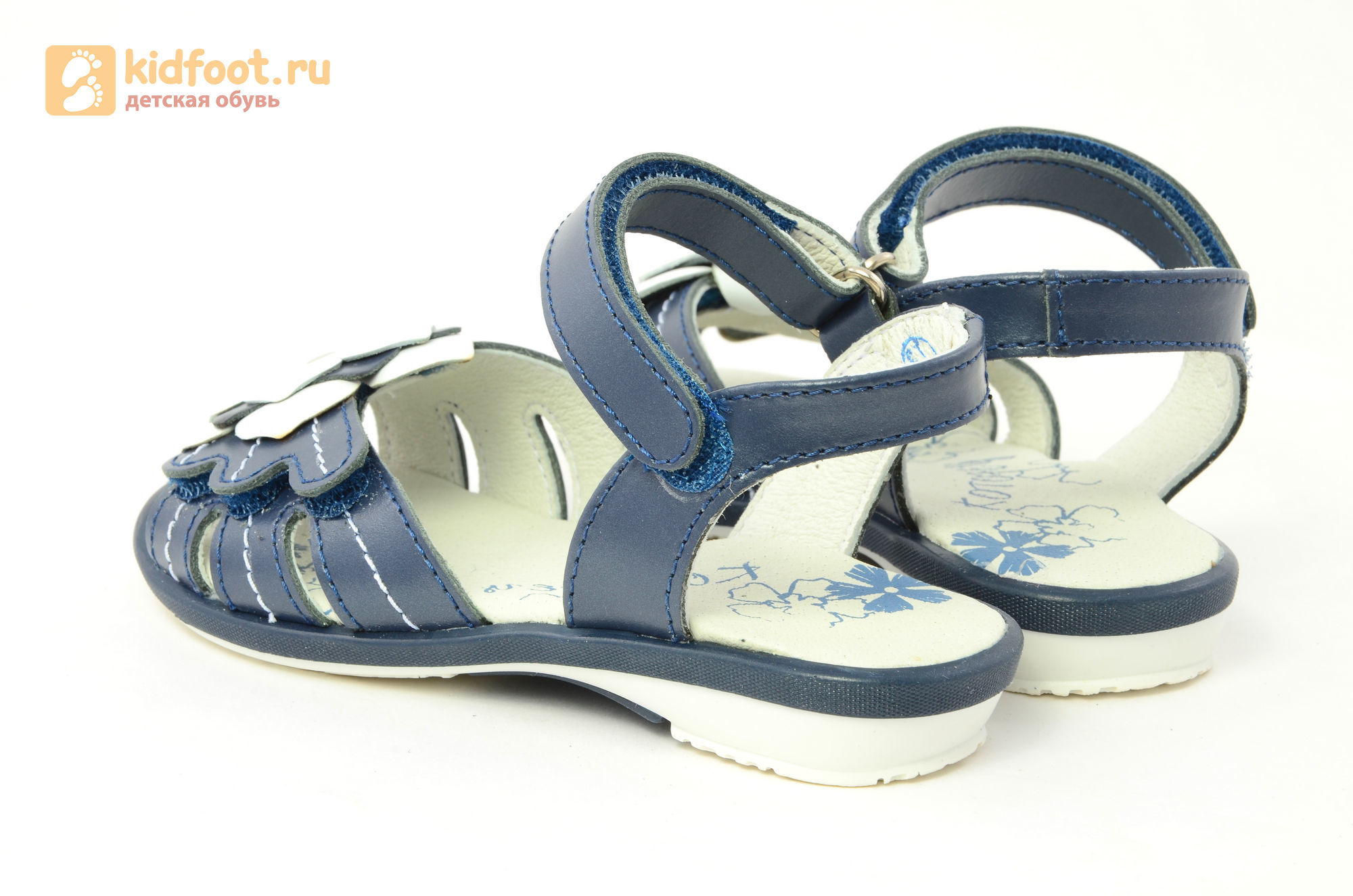 Детские босоножки Котофей 522059-21 из натуральной кожи, для девочки, синие
