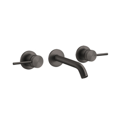 Gessi 316 54292#707 Встраиваемый смеситель для раковины на 3 отверстия, излив 146-128мм (внешние части), цвет: brushed black metal pvd фото