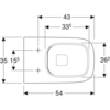 Geberit Smyle Square 500.840.00.1 Унитаз напольный, приставной, закрытая форма, Rimfree: T=54см, белый