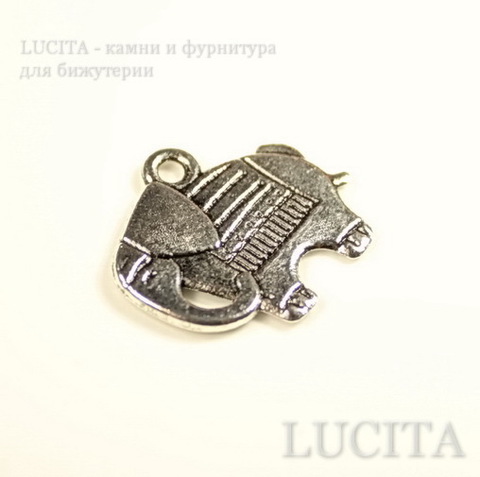 Подвеска "Слоник" (цвет - античное серебро) 21х19 мм ()